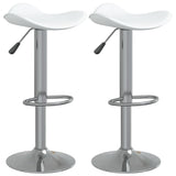 Tabourets de bar lot de 2 blanc acier chromé et cuir artificiel