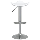 Tabourets de bar lot de 2 blanc acier chromé et cuir artificiel