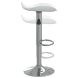 Tabourets de bar lot de 2 blanc acier chromé et cuir artificiel