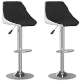 Tabourets de bar lot de 2 noir et blanc similicuir