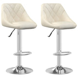 Tabourets de bar lot de 2 crème velours