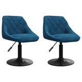 Chaises pivotantes à manger lot de 2 bleu velours