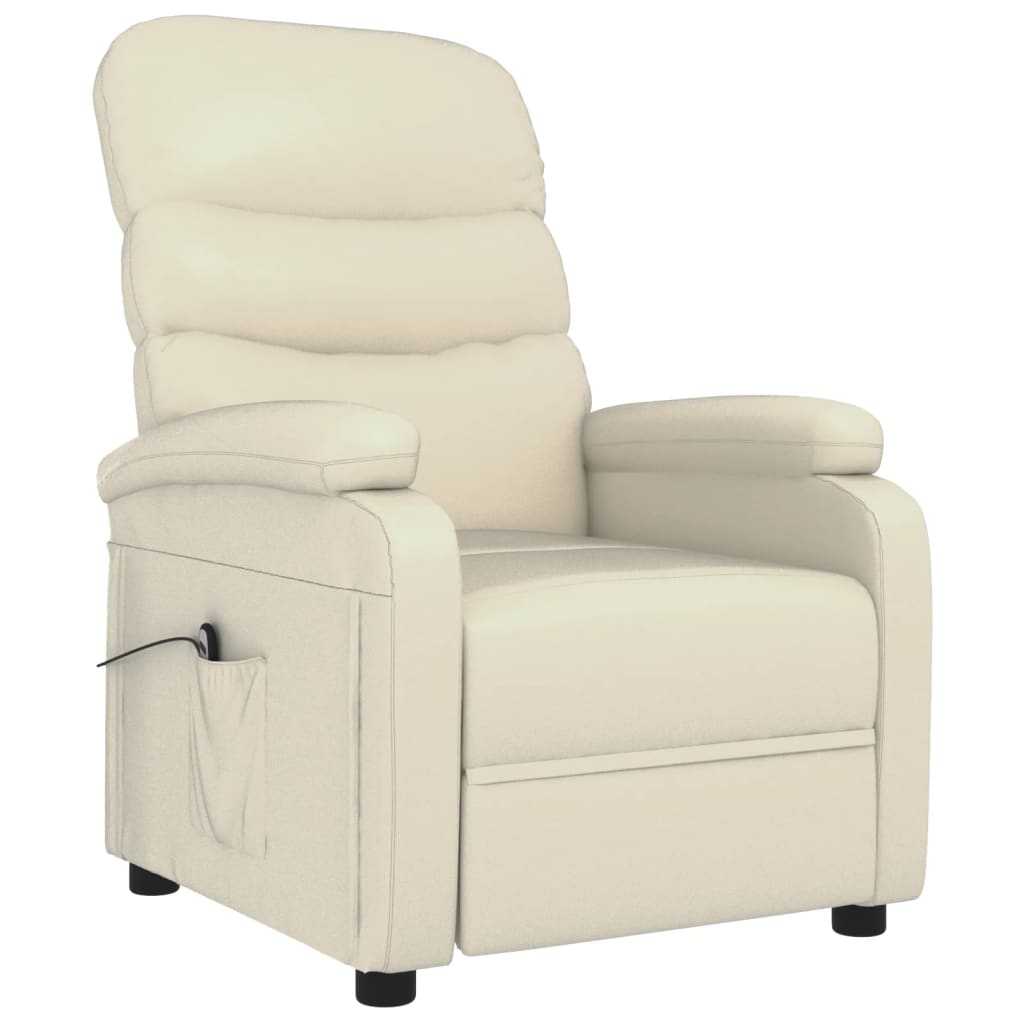 Fauteuil inclinable électrique Crème Similicuir