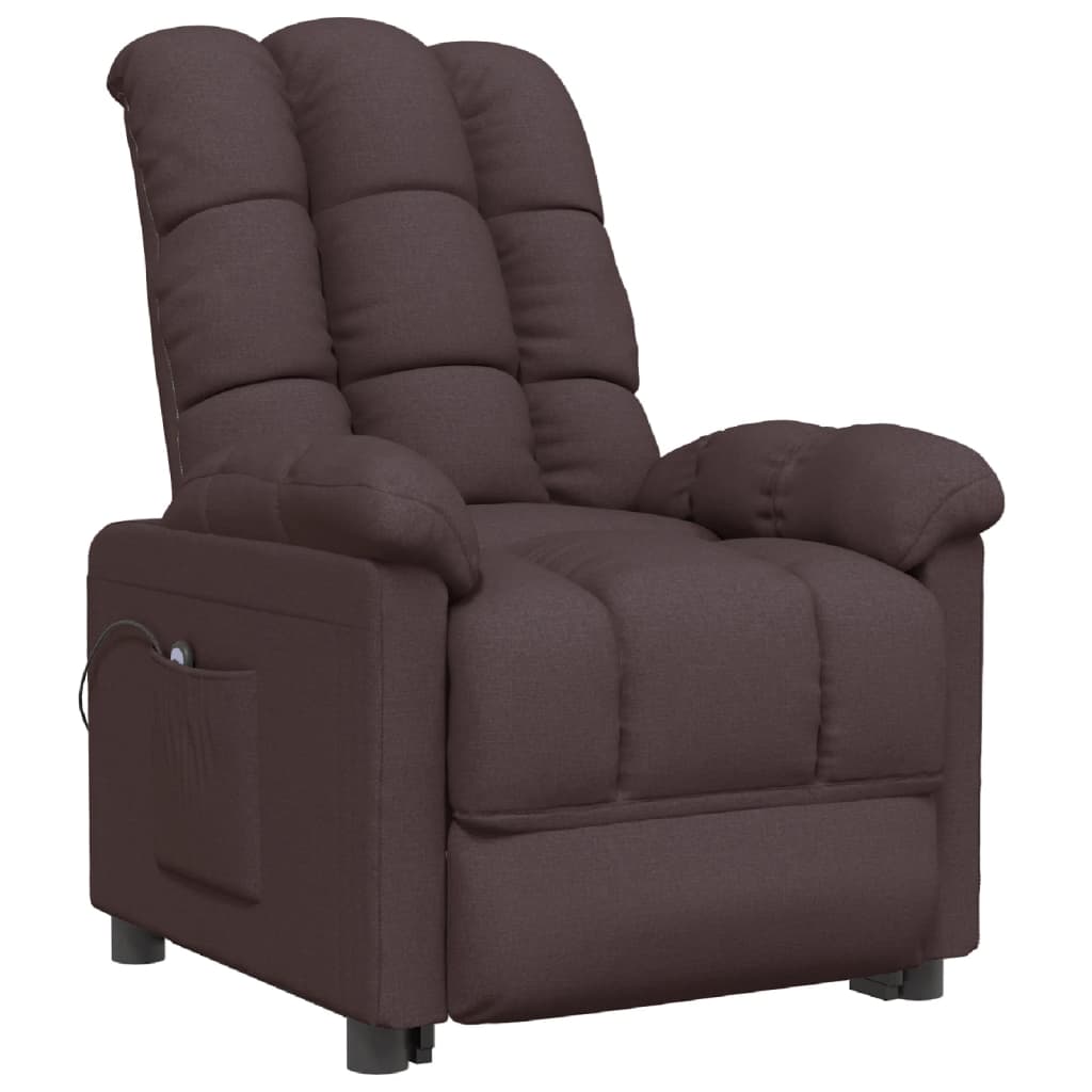 Fauteuil inclinable électrique Marron foncé Tissu