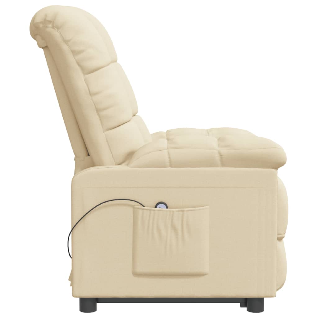 Fauteuil inclinable électrique Crème Tissu