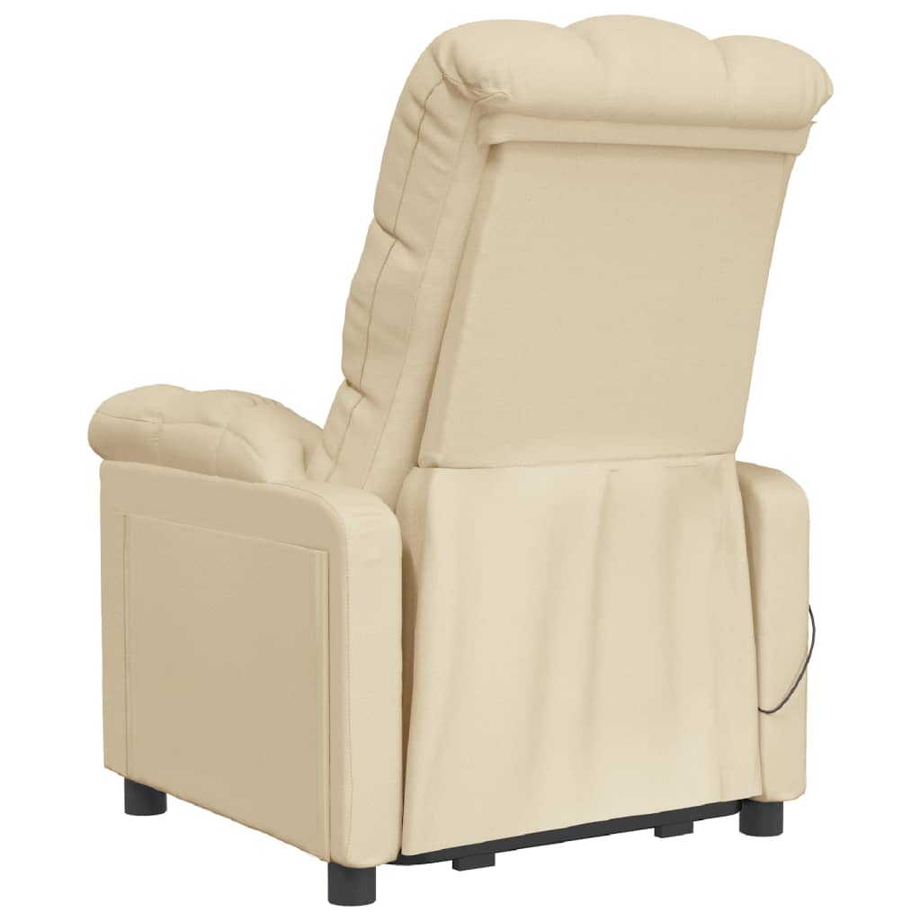 Fauteuil inclinable électrique Crème Tissu