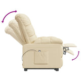 Fauteuil inclinable électrique Crème Tissu