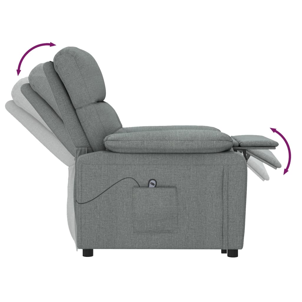 Fauteuil inclinable électrique Gris foncé Tissu