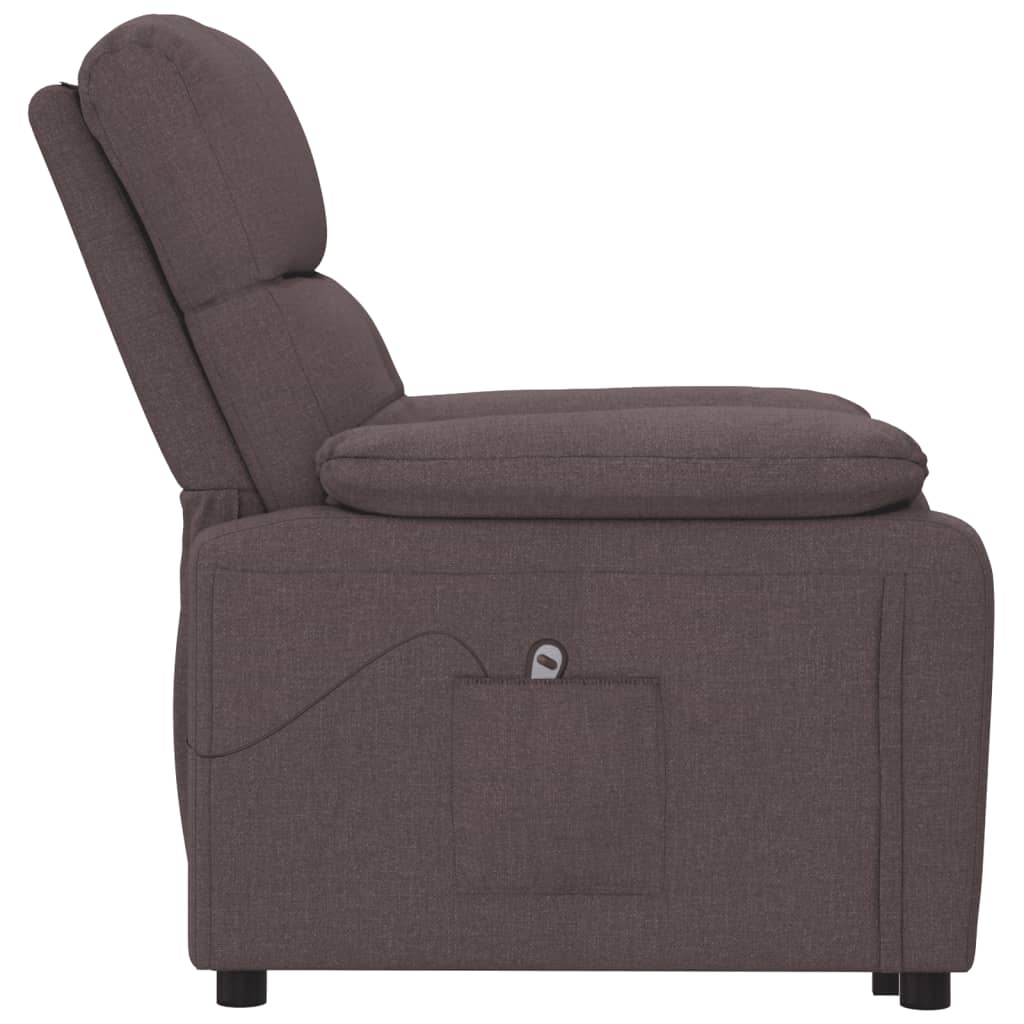 Fauteuil inclinable électrique Marron foncé Tissu