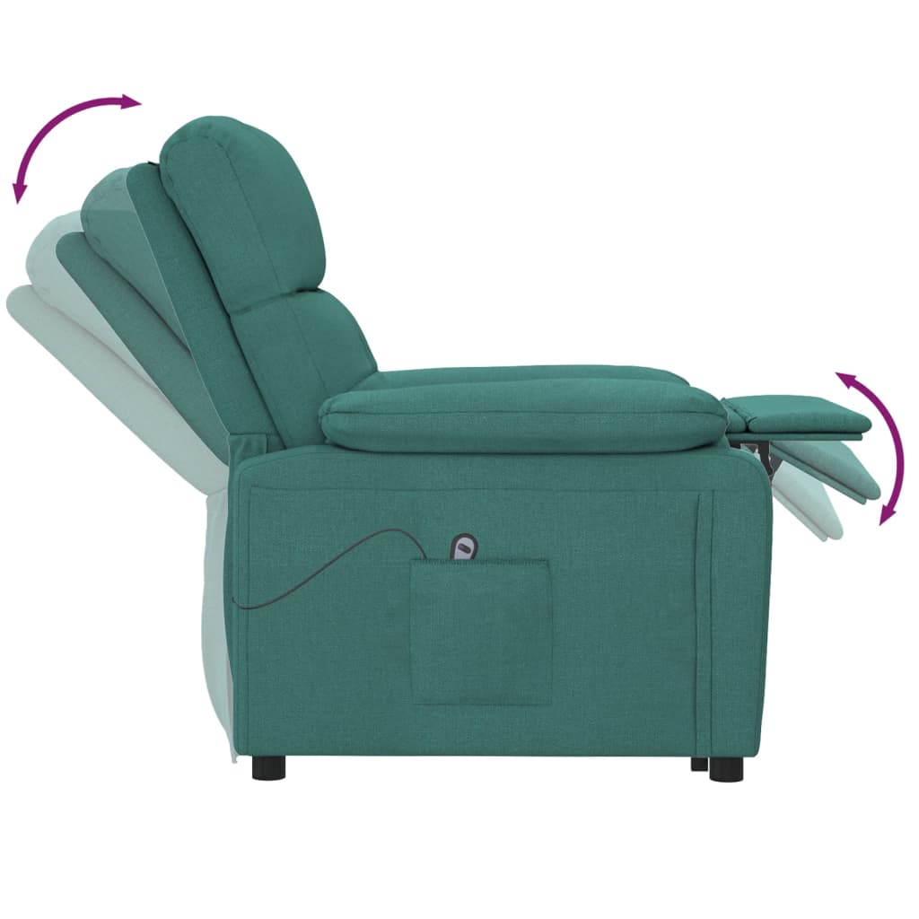 Fauteuil inclinable électrique Vert foncé Tissu