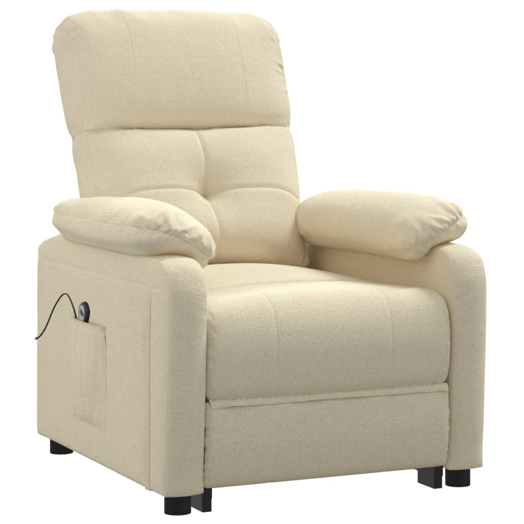 Fauteuil inclinable électrique Crème Tissu