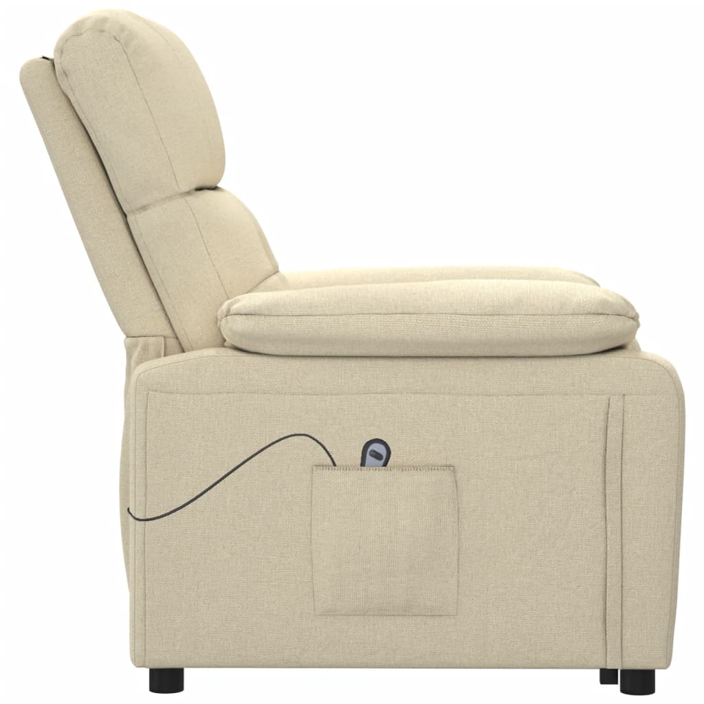 Fauteuil inclinable électrique Crème Tissu