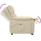 Fauteuil inclinable électrique Crème Tissu
