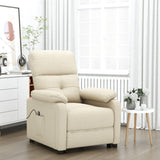 Fauteuil inclinable électrique Crème Tissu