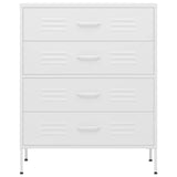 Commode Blanc 80x35x101,5 cm Acier