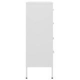 Commode Blanc 80x35x101,5 cm Acier