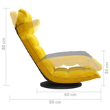 Chaise de sol pivotante Jaune Velours