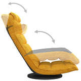 Chaise de sol pivotante Jaune moutarde Tissu