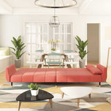 Canapé-lit à 2 places avec deux oreillers Rose Velours