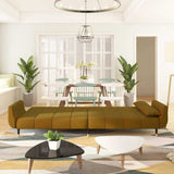 Canapé-lit à 2 places avec deux oreillers Marron Velours