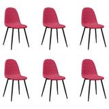 Chaises à manger lot de 6 rouge bordeaux velours