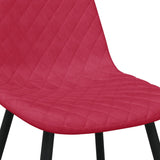 Chaises à manger lot de 6 rouge bordeaux velours