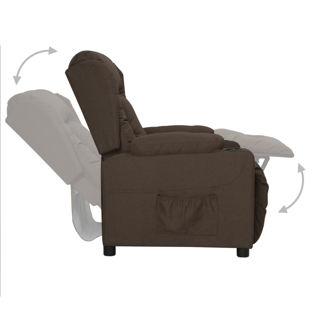 Fauteuil inclinable Marron foncé Tissu