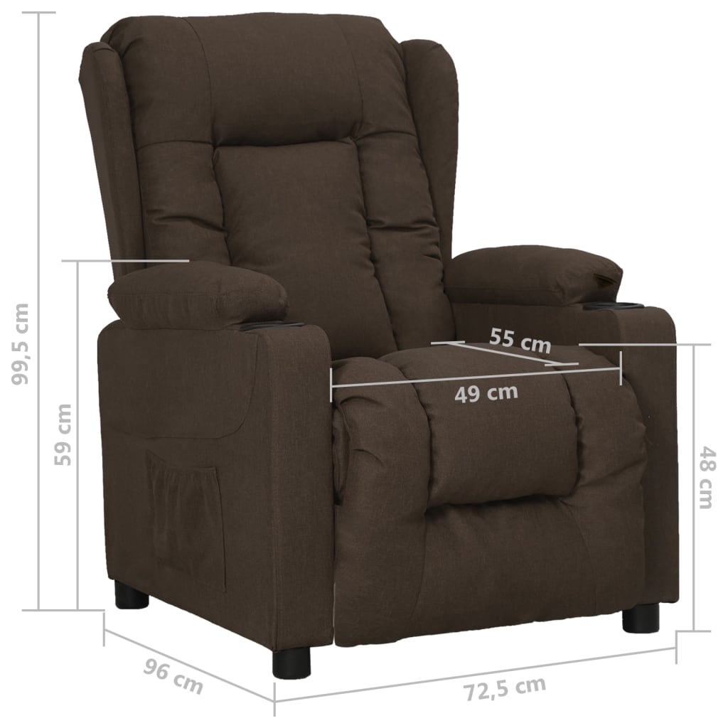 Fauteuil inclinable Marron foncé Tissu
