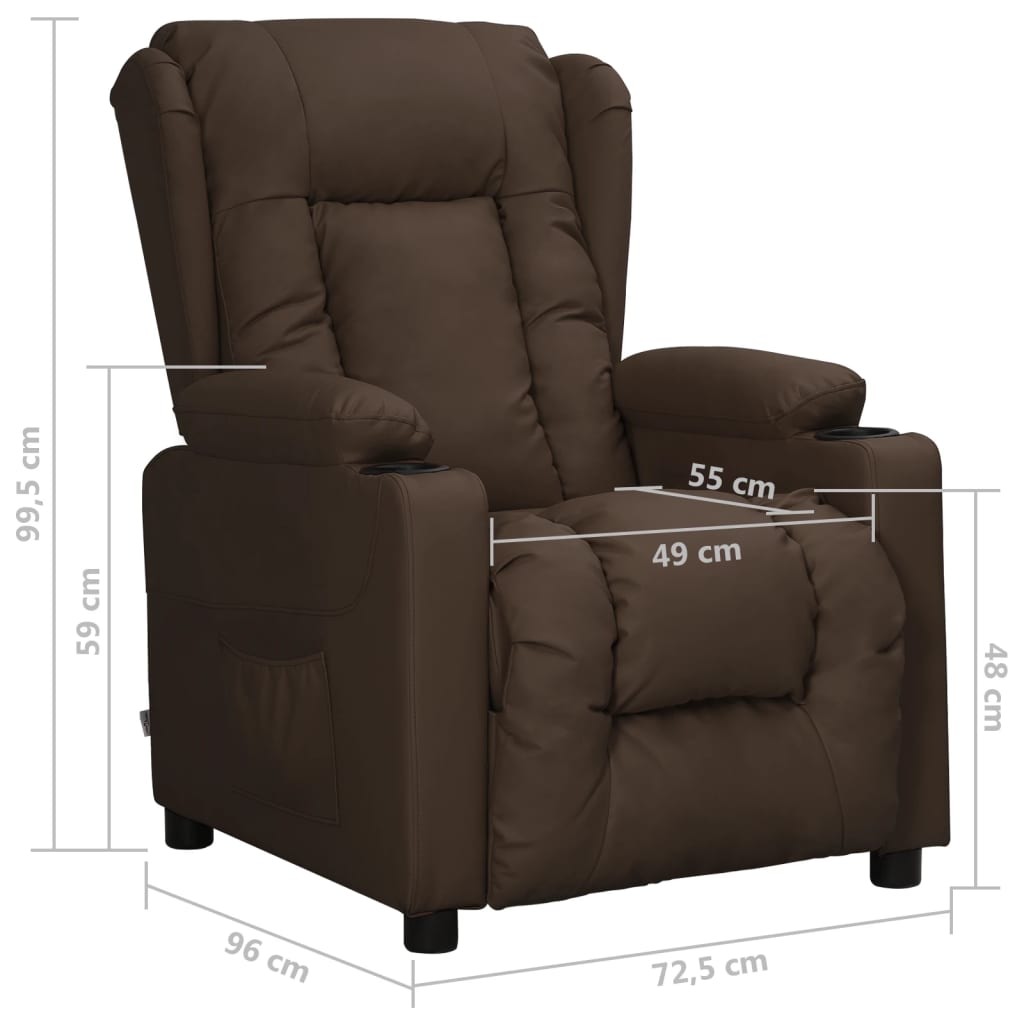 Fauteuil inclinable Marron Similicuir