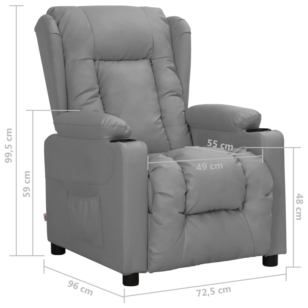 Fauteuil inclinable Gris Similicuir