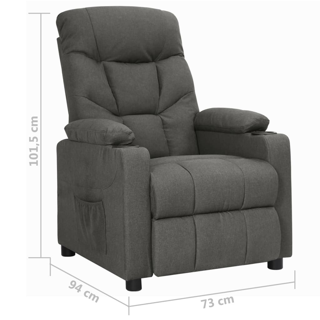Fauteuil inclinable Gris foncé Tissu