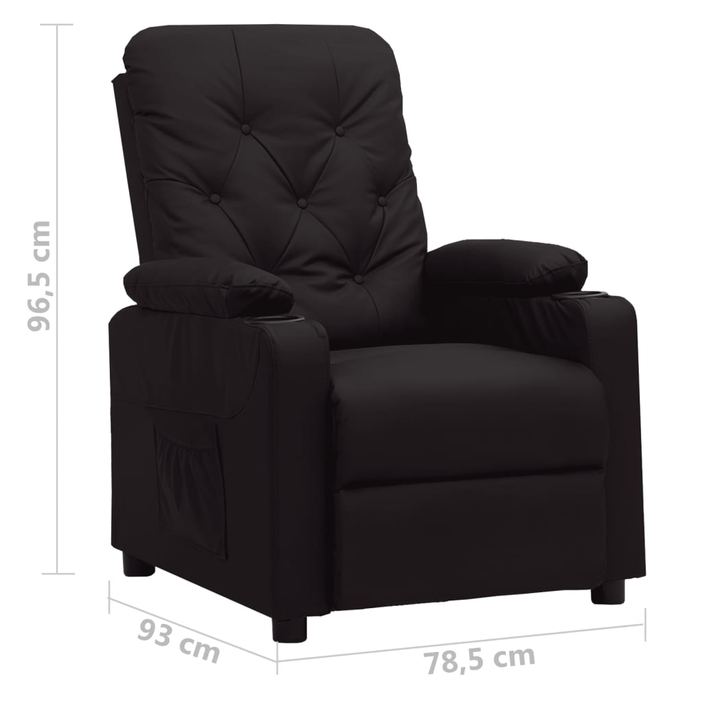Fauteuil inclinable Noir Similicuir