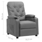Fauteuil inclinable Gris Similicuir