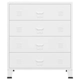 Armoire à tiroirs industrielle Blanc 78x40x93 cm Métal