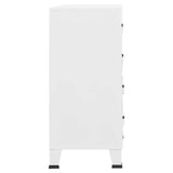 Armoire à tiroirs industrielle Blanc 78x40x93 cm Métal