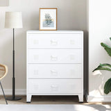 Armoire à tiroirs industrielle Blanc 78x40x93 cm Métal