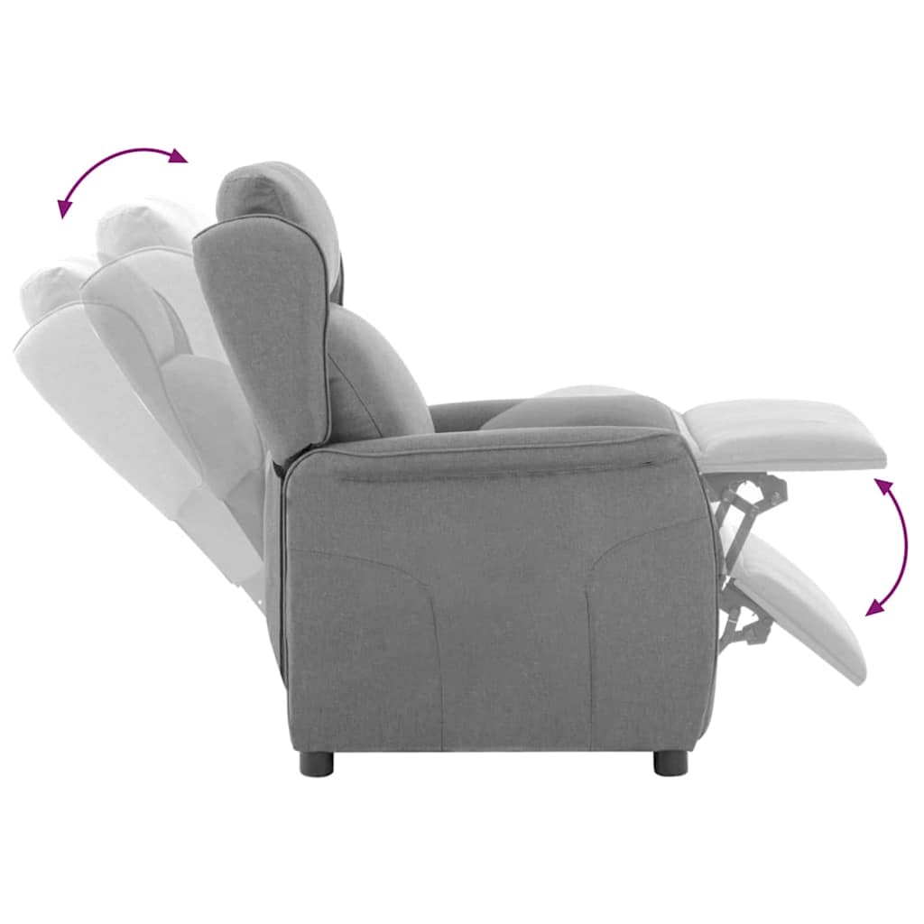 Fauteuil inclinable Gris clair 67.5 x 93.5 x 101.5 cm tissu
