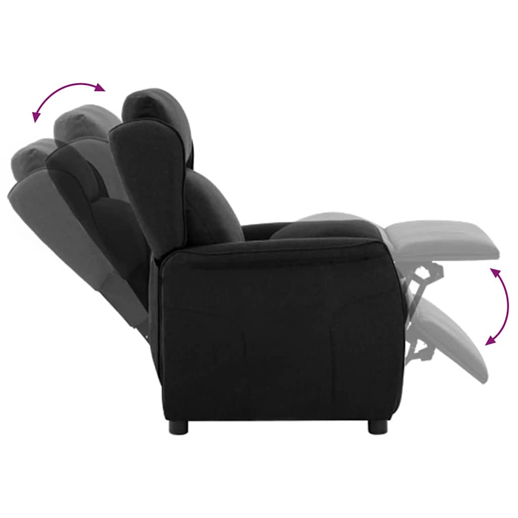 Fauteuil inclinable Noir 67.5 x 93.5 x 101.5 cm tissu