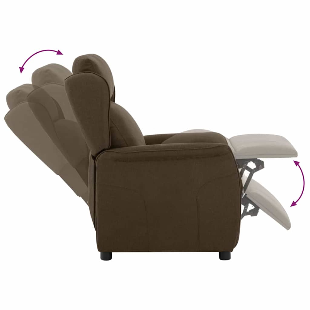 Fauteuil inclinable Marron 67.5 x 93.5 x 101.5 cm tissu