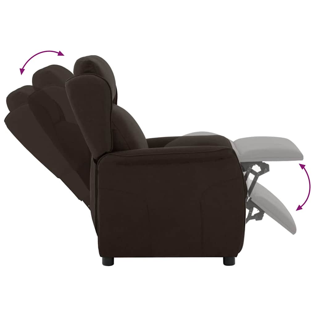 Fauteuil inclinable Marron foncé 67.5 x 93.5 x 101.5 cm tissu