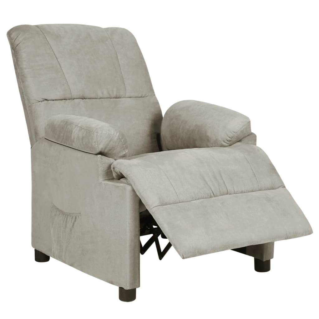 Fauteuil inclinable gris clair tissu microfibre