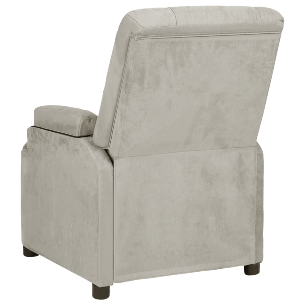 Fauteuil inclinable gris clair tissu microfibre