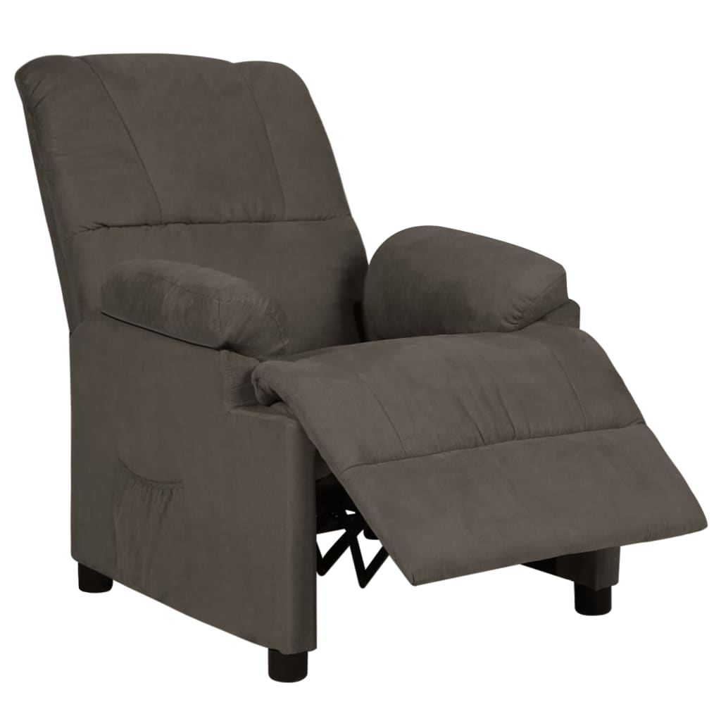 Fauteuil inclinable gris foncé tissu microfibre