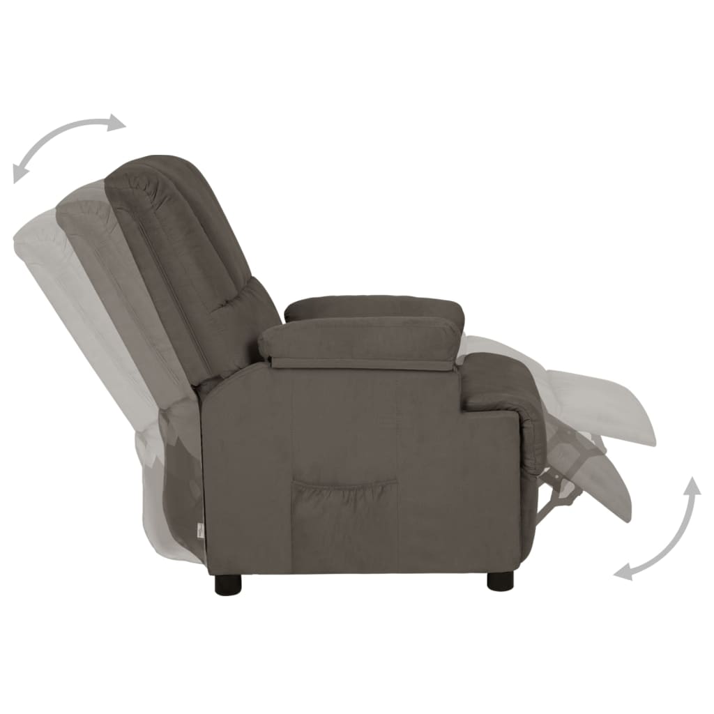 Fauteuil inclinable gris foncé tissu microfibre