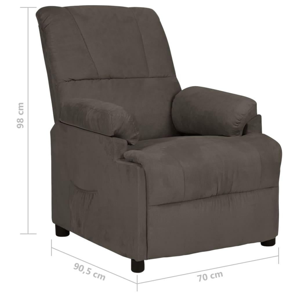 Fauteuil inclinable gris foncé tissu microfibre