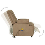 Fauteuil de massage taupe tissu microfibre
