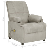 Fauteuil de massage gris clair tissu microfibre