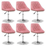 Chaises pivotantes à manger lot de 6 Rose Velours