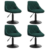 Chaises pivotantes à manger lot de 4 vert foncé velours