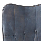 Chaise à oreilles Gris Cuir véritable